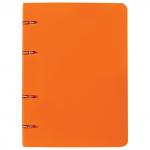 Тетрадь на кольцах А5 (160х215мм), 120л, пластик, клетка, BRAUBERG, Оранжевый, 403256