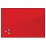 Доска магнитно-маркерная стеклянная (40х60 см), 3 магнита, КРАСНАЯ, BRAUBERG, 236746