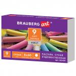 Пастель сухая художественная BRAUBERG ART DEBUT, 9 цветов, круглое сечение, 181459
