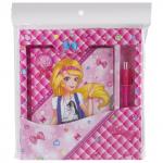 Блокнот А5 (130х175мм), 56л, твердый, линия, замок, ручка, BRAUBERG, Девочка, 128425