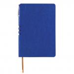 Блокнот А5 (140х200мм), BRAUBERG NEBRASKA, 112л, гибкий кожзам, ручка, линия, синий, 110948