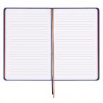 Блокнот А5 (140х200мм), BRAUBERG NEBRASKA, 112л, гибкий кожзам, ручка, линия, синий, 110948