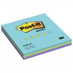 Блок самоклеящ. (стикер) POST-IT ORIGINAL "Радуга Акватик" 76х76 мм, 100 л., ассорти, 654RBAQ