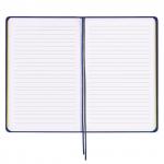 Блокнот А5 (140х200мм), BRAUBERG NEBRASKA, 112л, гибкий кожзам, ручка, линия, темно-синий, 110949