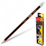 Карандаши чернографитные MAPED В НАБОРЕ из 12 штук, "Black Pep's", 2B, трехгран., с резинкой, 851722