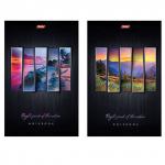 Блокнот А5 (145х205мм), 40л, склейка, картон, клетка, HATBER, Яркие краски природы, 40Б5вмB1к