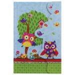 Блокнот А5 (135х210мм), 80л, твердый, линия, клапан, BRAUBERG, Умные совята, 128408