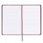 Блокнот А5 (140х200мм), BRAUBERG NEBRASKA, 112л, гибкий кожзам, ручка, линия, бордовый, 110950
