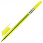 Ручка шариковая масляная ПИФАГОР Neon, СИНЯЯ, корпус неоновый ассорти, узел 1мм, линия 0,7мм, 142966