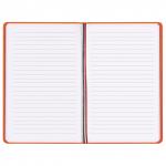 Блокнот А5 (140х200мм), BRAUBERG NEBRASKA, 112л, гибкий кожзам, ручка, линия, оранжевый, 110951