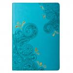 Блокнот BRAUBERG, А5 (148х218мм), Orient, 128л, кожзам, клетка, бирюзовый, 128044