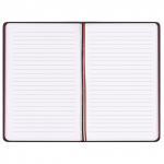 Блокнот А5 (140х200мм), BRAUBERG NEBRASKA, 112л, гибкий кожзам, ручка, линия, черный, 110952