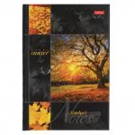 Блокнот А5 (135х206мм), 120л, твердый, поролон, клетка, HATBER, Закат, 120ББп5В1