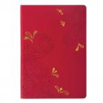 Блокнот BRAUBERG, А5 (148х218мм), Orient, 128л, кожзам, клетка, красный, 128045