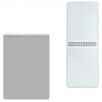 Блокнот А5 (145х212мм), 60л, гребень, лакированный, клетка, HATBER, Серебро, 60Б5В1гр