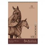 Альбом д/эскизов А4 210х297мм, 50л, 70г/м2, крафт-бумага, спираль, тв. подложка, Арабчики, АЛ-8855