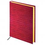 Ежедневник недатированный А5 (138х213мм) BRAUBERG Comodo, кожзам, 160л, зол.срез, красный, 123840