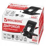 Дырокол ЭНЕРГОСБЕРЕГАЮЩИЙ BRAUBERG "Easy Press", до 25 листов, БЕЗ УСИЛИЙ, черный, 227791