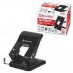 Дырокол ЭНЕРГОСБЕРЕГАЮЩИЙ BRAUBERG "Easy Press", до 25 листов, БЕЗ УСИЛИЙ, черный, 227791