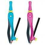 Циркуль MAPED (Франция) "Kid'z Eazy 360",140мм,пластиковый,универс.держатель+карандаш,ассорти,181611