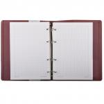 Тетрадь на кольцах А5 (180х220мм), 120л, кожзам, клетка, крем.блок, BRAUBERG Main, коричневый,401710