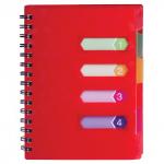 Тетрадь-блокнот 120л. A5 170x215мм BRAUBERG линия, гребень, обложка пластик, 4 разд, Rich, 401791