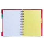 Тетрадь-блокнот 120л. A5 170x215мм BRAUBERG линия, гребень, обложка пластик, 4 разд, Rich, 401791