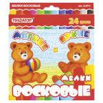 Восковые мелки утолщенные BRAUBERG/ПИФАГОР 24 цв., на масляной основе, яркие цвета, 222972