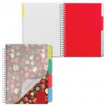 Тетрадь-блокнот 150л. A5 170x215мм BRAUBERG клетка, гребень, обложка пластик, 4разд,Foxy Lady,401794