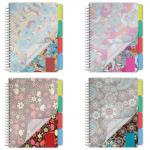 Тетрадь-блокнот 150л. A5 170x215мм BRAUBERG клетка, гребень, обложка пластик, 4разд,Foxy Lady,401794