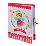 Блокнот А5 (133х178мм), 56л, твердый, линия, замок, BRAUBERG, Маленькая фея, 128405