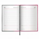 Ежедневник недатированный А5 (138х213мм) BRAUBERG Prestige, комб. кожзам, 160л, крас/черн, 128281