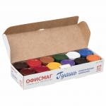 Гуашь школьная ОФИСМАГ, 12 цветов, без кисти, картонная коробка, 191563
