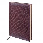 Ежедневник недатированный БОЛЬШОЙ ФОРМАТ (175х247мм) А4, BRAUBERG Alligator, 160л, т.корич, 124969