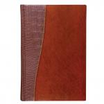 Ежедневник недатированный А5 (138х213мм) BRAUBERG Cayman, комб. кожзам, 160л, коричневый, 125084