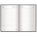 Ежедневник недатированный А5 (145х215мм) BRAUBERG, обложка бумвинил, 160л, черный, 126540