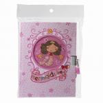 Блокнот А5 (133х178мм), 96л, твердый, линия, замок, 3D, BRAUBERG, Русалка, 128415