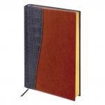 Ежедневник недатированный А5 (138х213мм) BRAUBERG Cayman, комб. кожзам, 160л, чер/т-корич, 123399