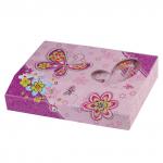 Блокнот А5 (133х178мм), 56л, твердый, линия, фоторамка, BRAUBERG, Бабочки, 128431