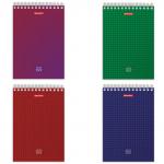 Блокнот А5 (147х207мм), 80л, гребень, тв. картон, клетка, BRAUBERG, Однотонный, 129820