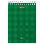 Блокнот А5 (147х207мм), 80л, гребень, тв. картон, клетка, BRAUBERG, Однотонный, 129820