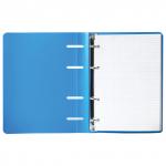Тетрадь на кольцах А5 (160х215мм), 80л, пластик, клетка, BRAUBERG, Голубой, 403251