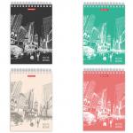 Блокнот А5 (147х207мм), 80л, гребень, тв. картон, клетка, BRAUBERG, Офис, 129821