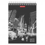 Блокнот А5 (147х207мм), 80л, гребень, тв. картон, клетка, BRAUBERG, Офис, 129821