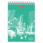 Блокнот А5 (147х207мм), 80л, гребень, тв. картон, клетка, BRAUBERG, Офис, 129821