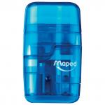 Точилка MAPED "Connect", 2 отверстия, со стират. резинкой, с контейнером, тониров. ассорти, 049211