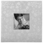*Фотоальбом BRAUBERG свадебный, 20 магнитных листов 30*32см, под фактурную кожу, серебристый, 390690