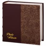*Фотоальбом BRAUBERG на 300 фото 10*15 см, под кожу, бумажные страницы, бокс, бордо+бронза, 390681