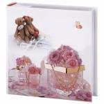 *Фотоальбом BRAUBERG свадебный, на 200 фото 10*15см, твердая обложка, бокс, белый с розовым, 390689