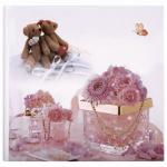 *Фотоальбом BRAUBERG свадебный, на 200 фото 10*15см, твердая обложка, бокс, белый с розовым, 390689